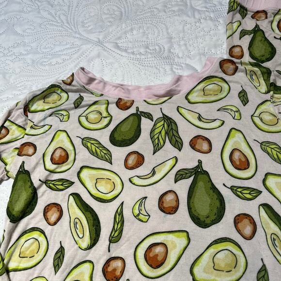 Little Sleepies Blush Pink Advocado PJ Set Size 7/8 - Picture 7 of 12